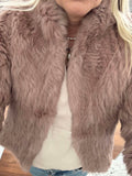Rabbit Fur  Cropped Jacket